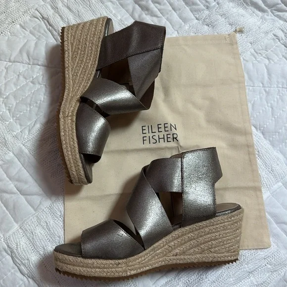 Eileen Fisher Willow Espadrille Wedge Sandals - Picture 3 of 13